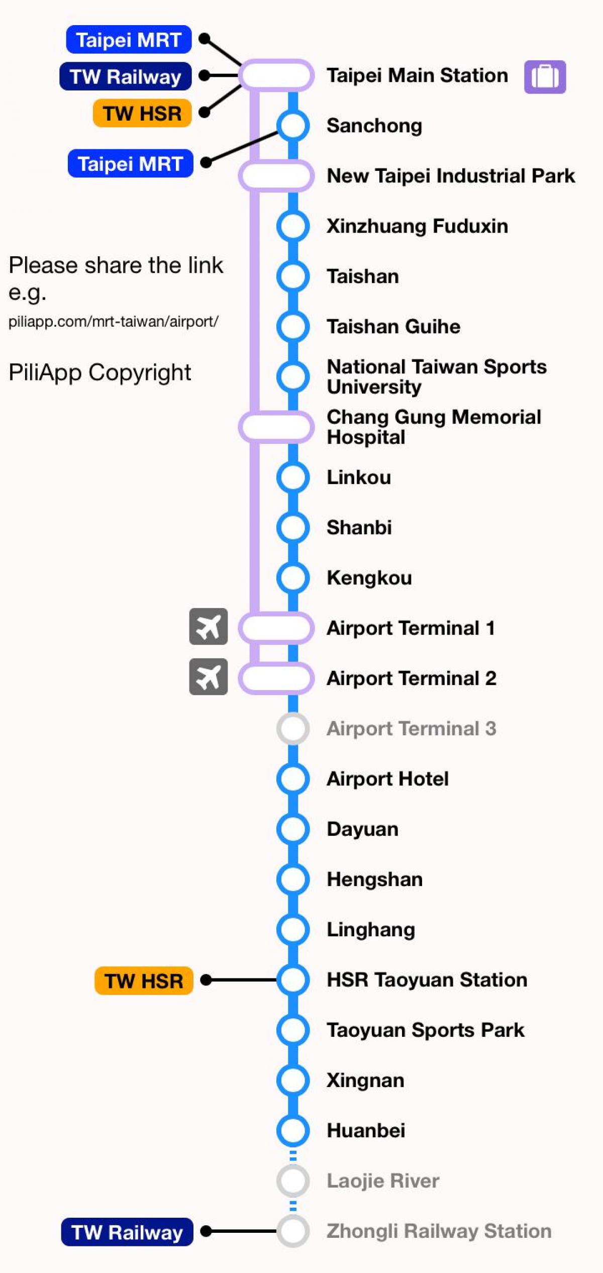 Taipei richard peta dengan lapangan terbang