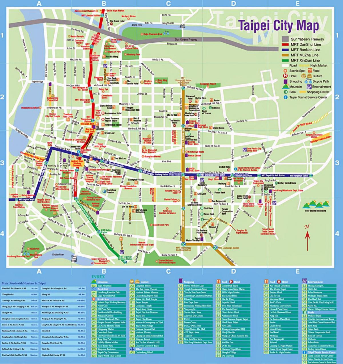 peta bandar Taipei pelancong