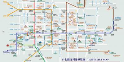 Taipei metro peta dengan tarikan